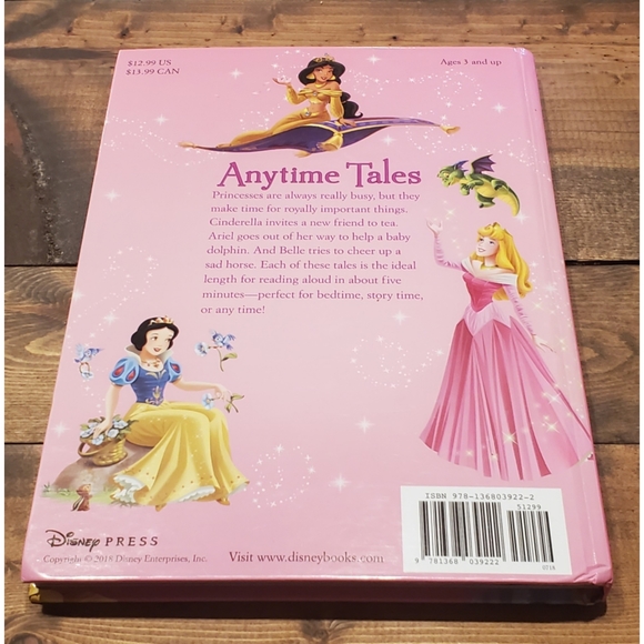 5 Minute Princess Stories Book Disney Hc Vg Ariel Cinderella Children's Bedtime - Picture 5 of 5